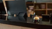 Hotel Reception Desk with Vintage Silver Bell