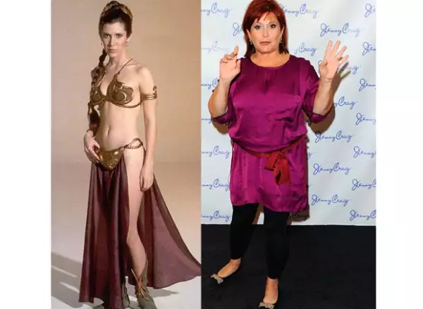El sorprendente antes y después de Carrie Fisher, quien se hizo famosa después de darle vida a la Princesa Leia en la saga de La Guerra de las Galaxias.