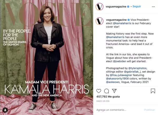 Kamala Harris en la portada de la revista Vogue