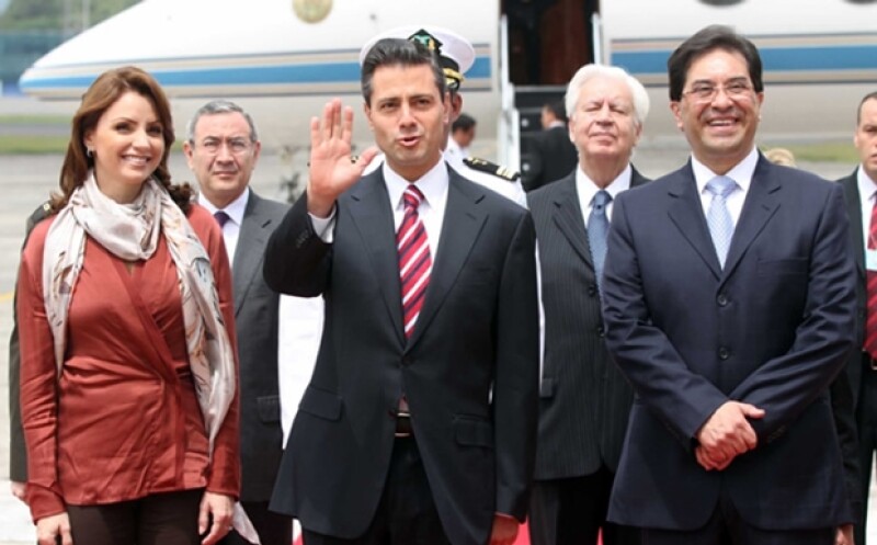 Angélica Rivera a su llegada a Guatemala.