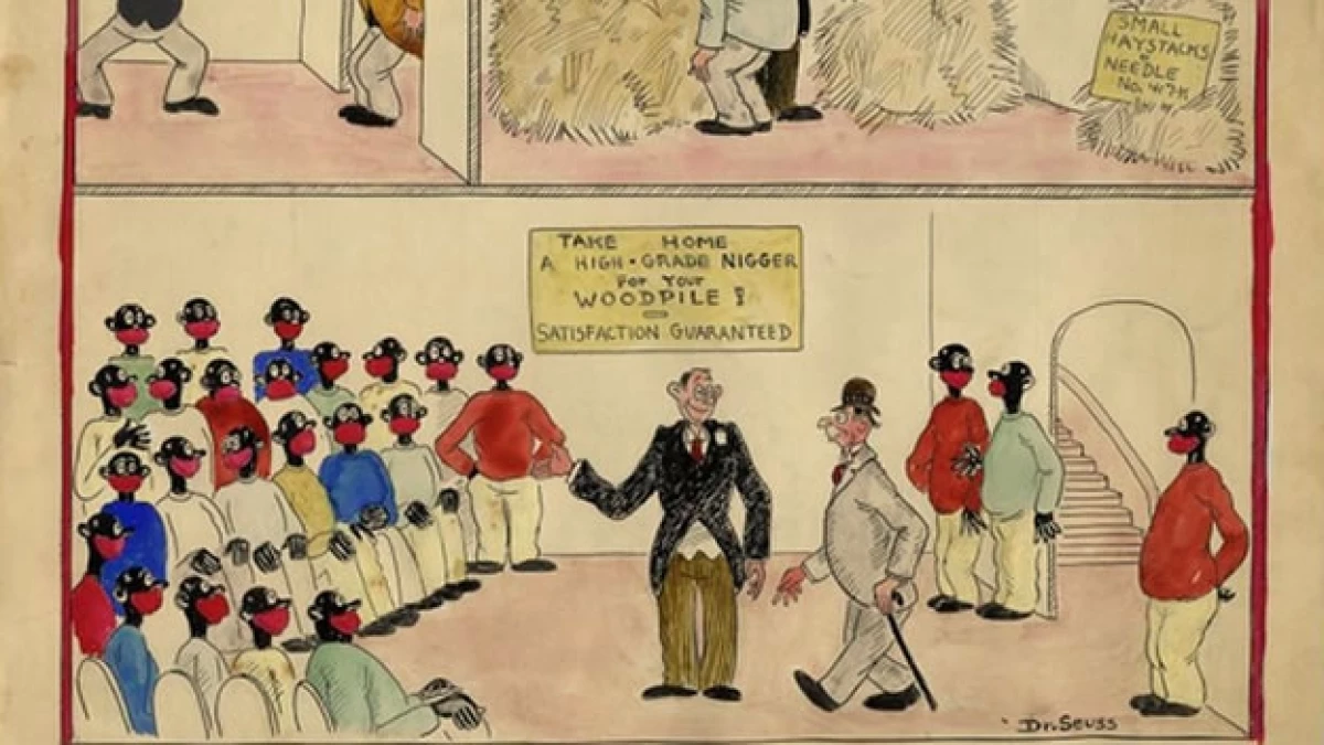 El dibujo racista de Dr. Seuss que está siendo ofrecido en una casa de subastas en EU
