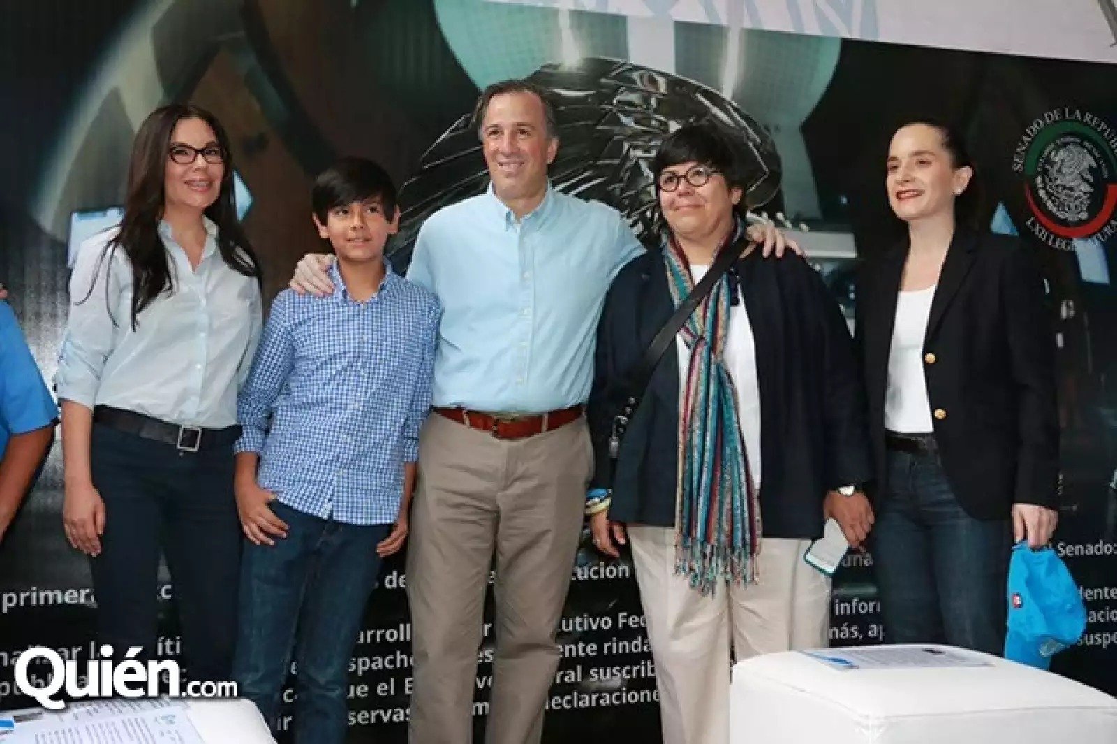Laura Rojas, Emiliano y José Antonio Meade, Marcia de Castro y Ana Paola Barbosa