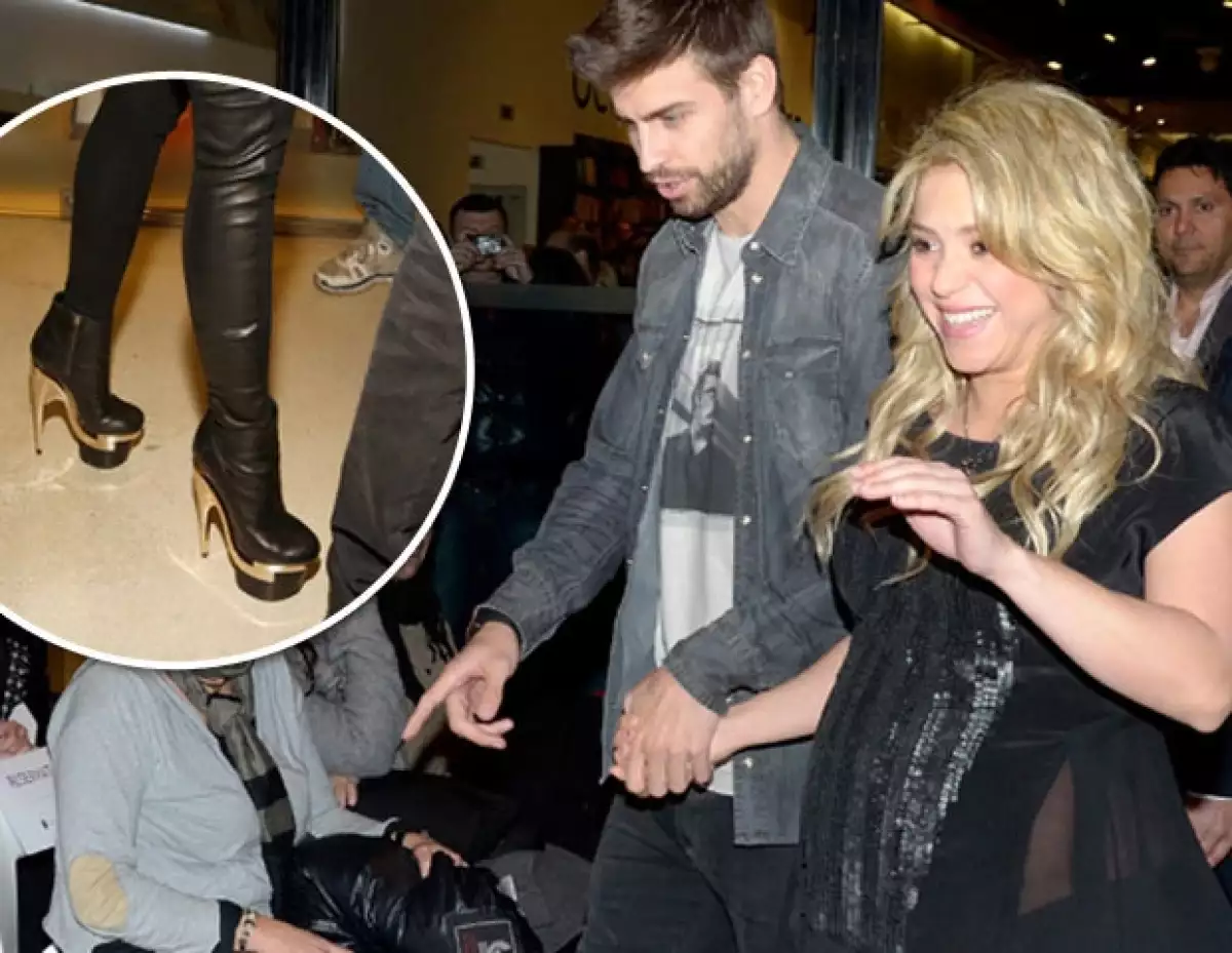 A unos días de convertirse en mamá, Shakira lució botas con tacón.