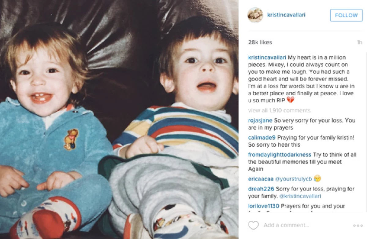 La actriz escribió un mensaje como tributo a su hermano Michael, quien fue encontrado sin vida tras dos semanas desaparecido.