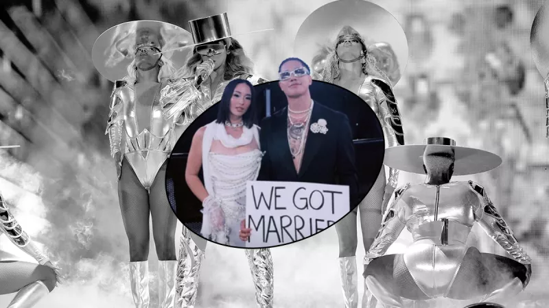 Fan de Beyoncé se viste de novia en el concierto para celebrar su aniversario de bodas.