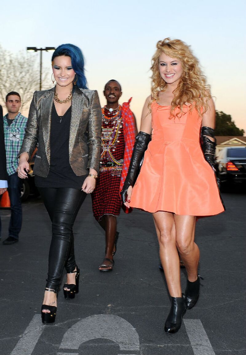 Demi Lovato y Pau Rubio durante su estancia en The X Factor en 2013.