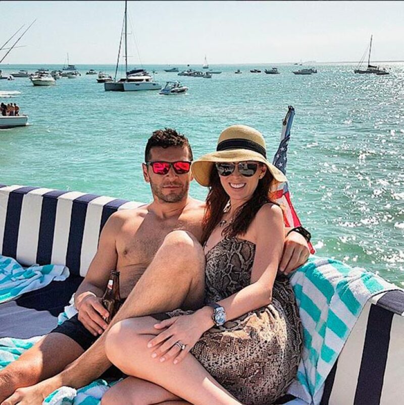 La pareja disfrutó del sol y el mar de Miami.