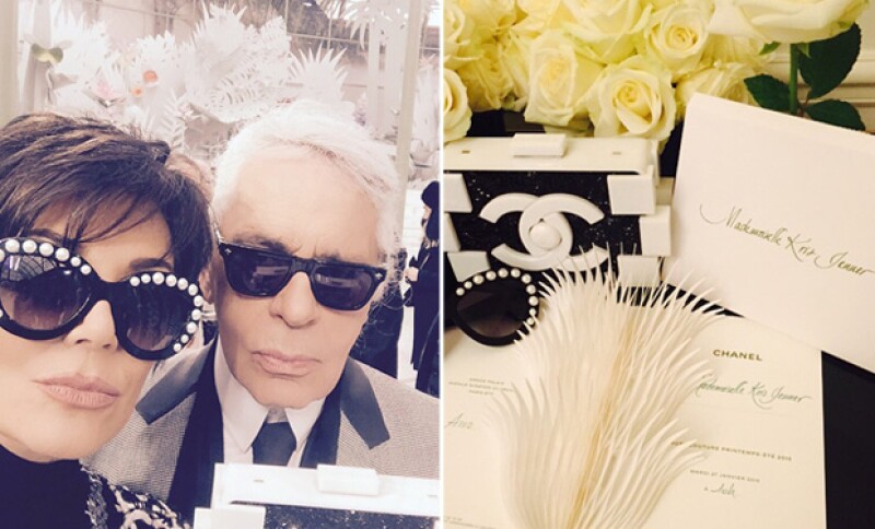 Kris se tomó una selfie con el director creativo de Chanel, y presumió en su Instagram los regalos que le envió llamándola `Mademoisselle´.