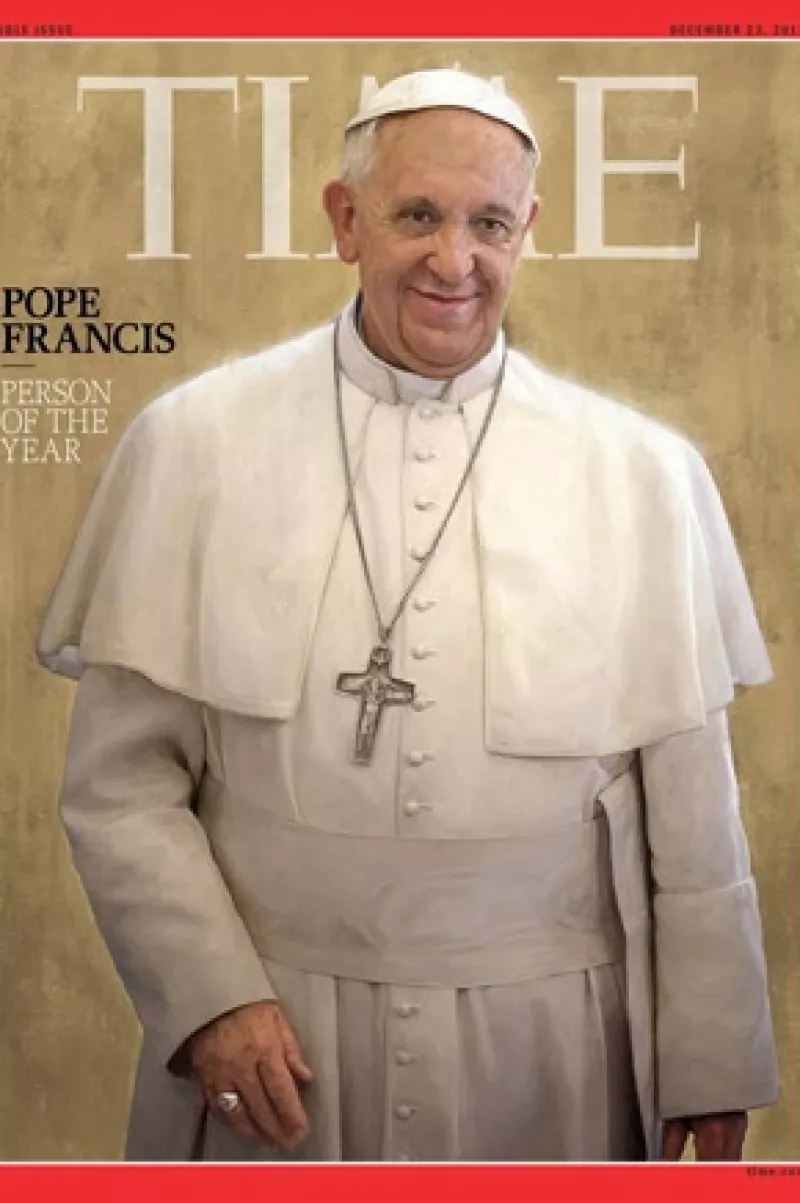 Como cada año, dicha publicación le dedica su portada al personaje que marcó el año en curso, fue el Papa argentino quien ganó dicho título.
