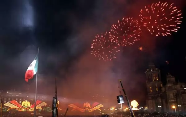 Celebración del día de la Independencia en el Zócalo de la Ciudad de México.