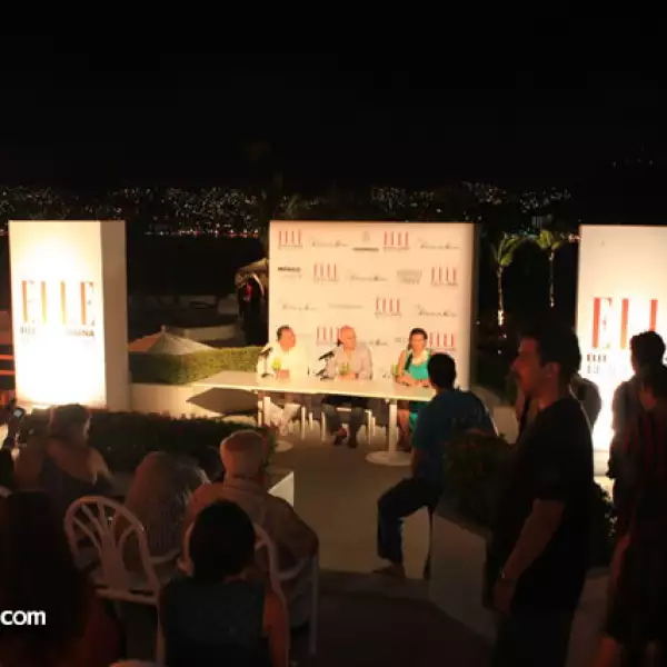 Javier Aluni, Manuel Rivera y Sara Galindo dieron una conferencia de prensa para explicar los detalles de la parte final de Elle México Diseña 2012, cuya final será este sábado 9 de junio en el Hotel Encanto.