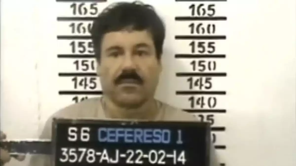 El exlíder del Cártel de Sinaloa Joaquín ?el Chapo? Guzmán en su foto de ficha signalética tras su ingreso al penal del Altiplano en febrero pasado