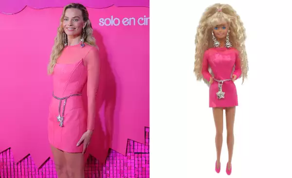 Margot Robbie replica looks de muñecas Barbie icónicas para la gira de prensa de Barbie.