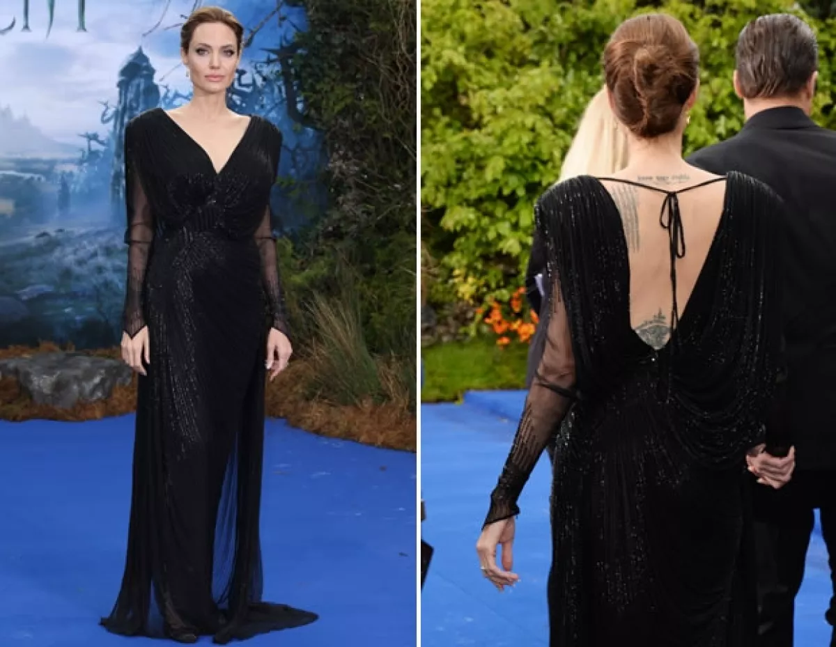 Angelina Jolie asistió a una recepción privada de Disney, en donde se exhibieron los disfraces y accesorios usados en la película Maléfica, como apoyo al Great Ormond Street Hospital en el Kensington Palace en Londres.