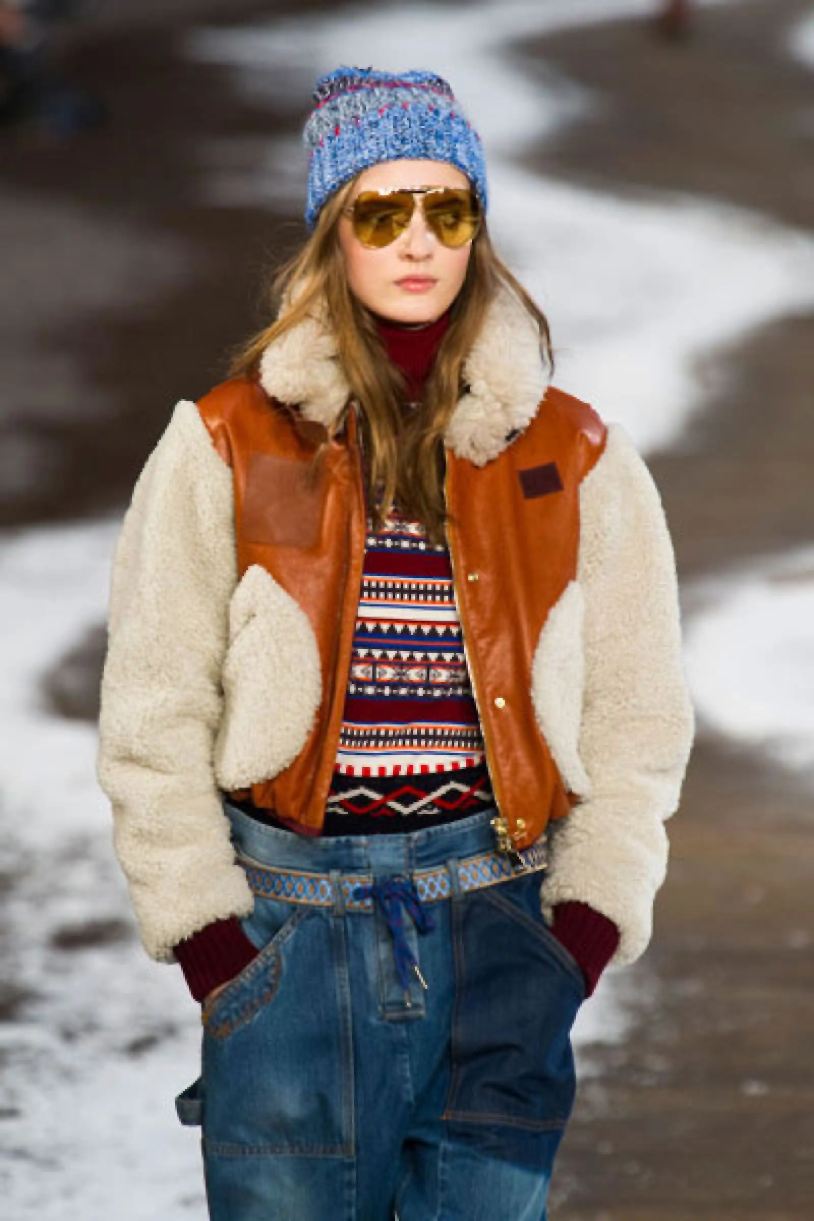 El shearling fue una constante en la pasarela otoño-invierno 2014 de Tommy Hilfiger.