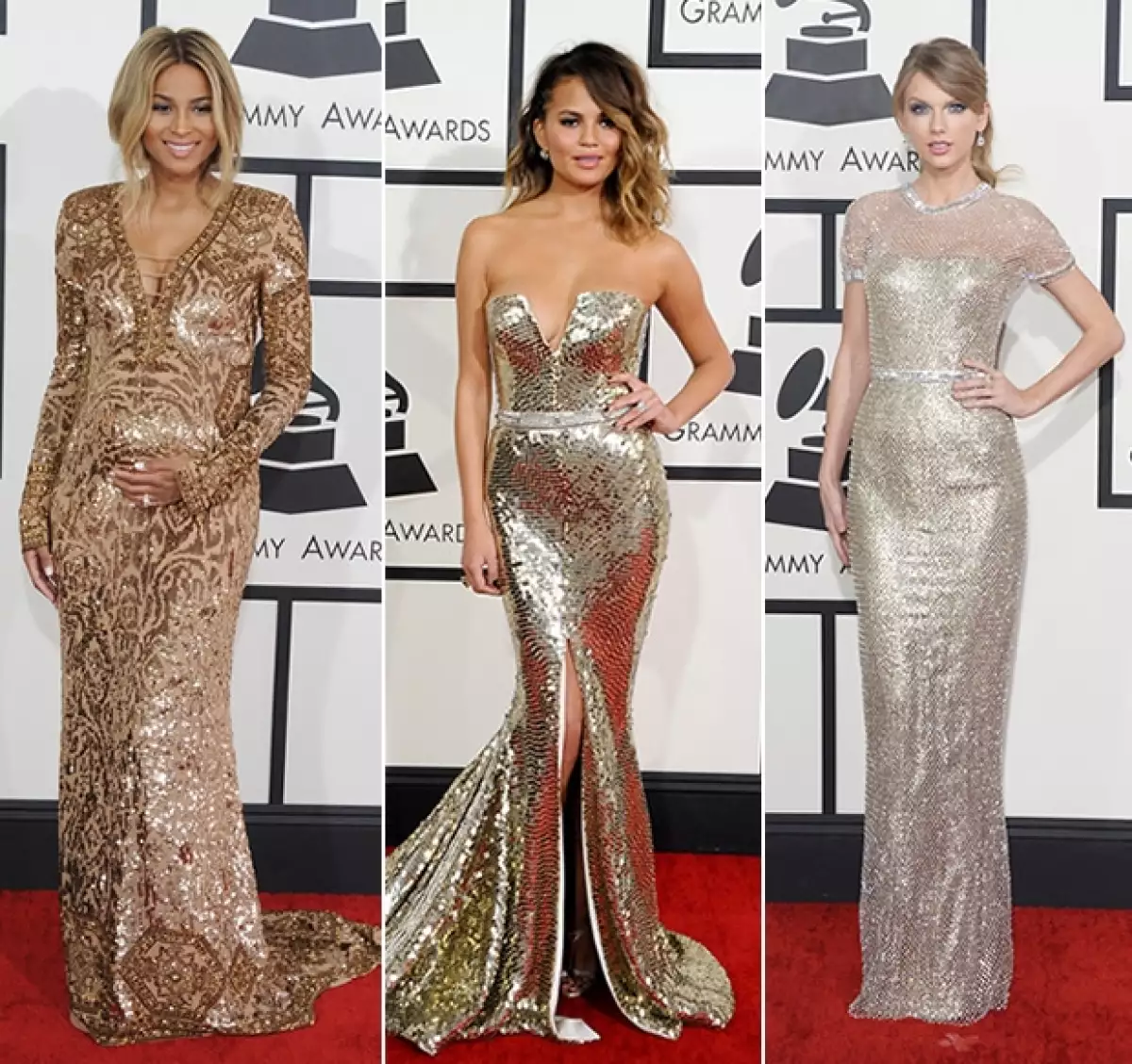 Brillantes lentejuelas, dorados intensos y mallas metálicas, fueron los elementos protagonistas en la red carpet de los Grammy 2014. ¿Quién usó esta tendencia?
