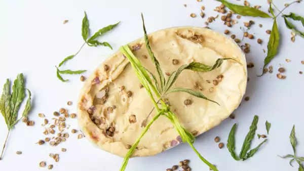 Cannabis herbal natural soap with leaves