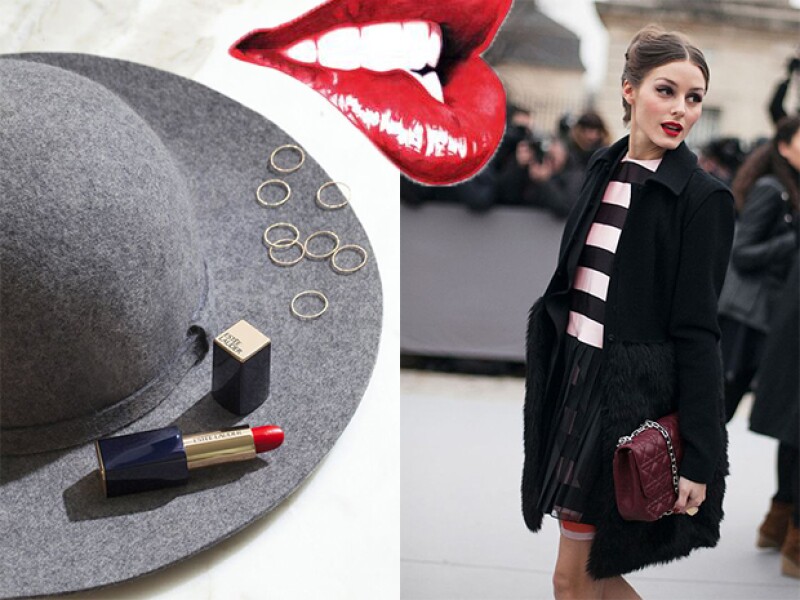 El red lipstick sin duda dará un toque más chic a cualquier look