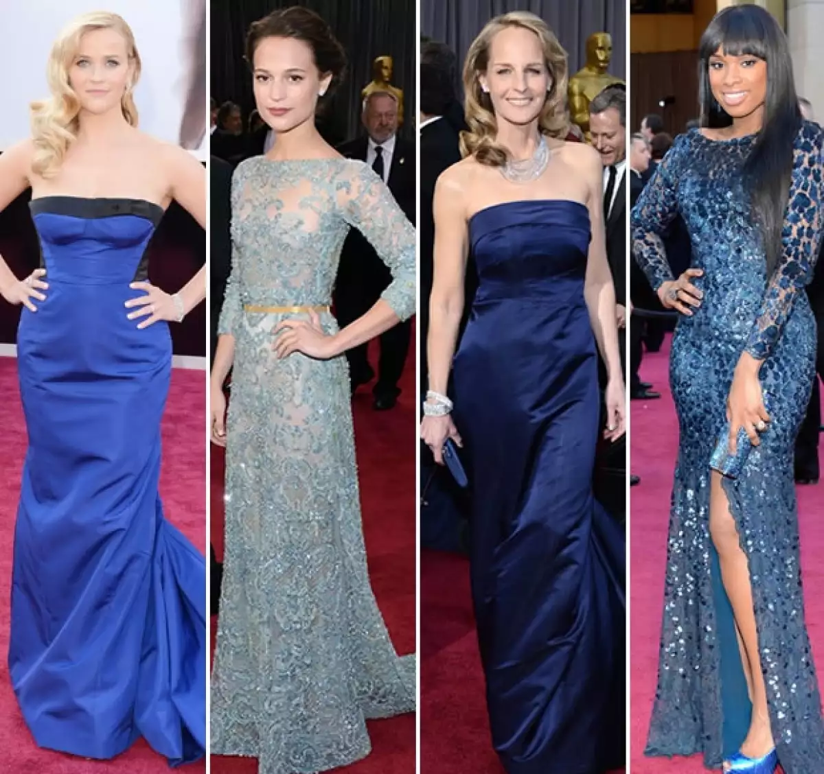 Algunas guapas fueron de azul.