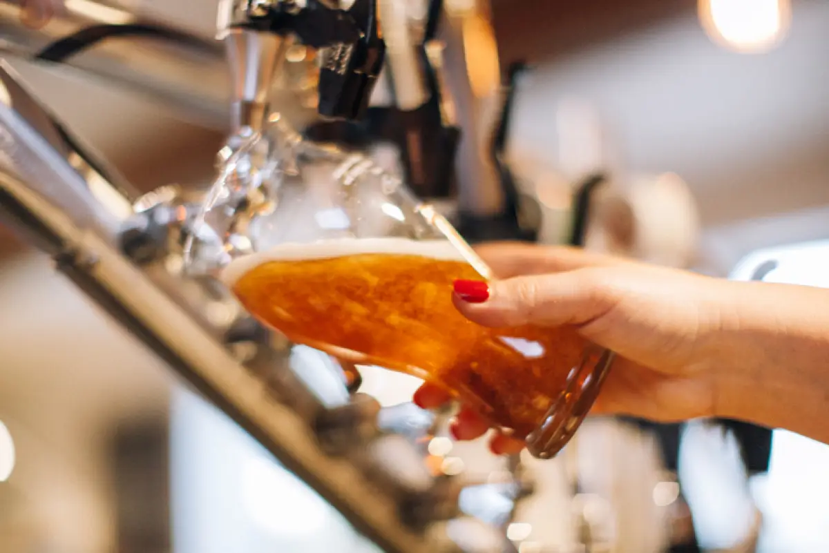 Pouring a glass of beer
