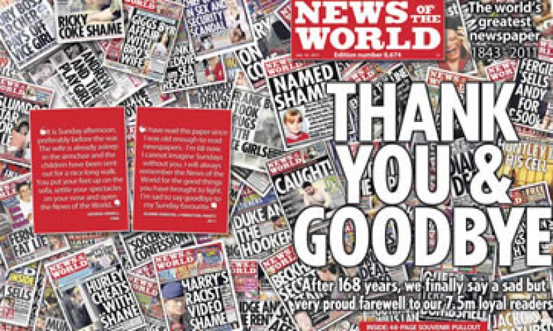 Tras 168 años de existencia, en julio la empresa de Rupert Murdoch decide cerrar la publicación involucrada en un escándalo de espionaje telefónico. (Foto: Reuters)