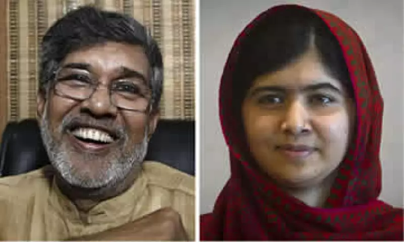 Satyarthi (i) dejó la ingeniería para combatir el trabajo infantil y Yousafzai (d) es la persona más joven que gana un Nobel. (Foto: Reuters)