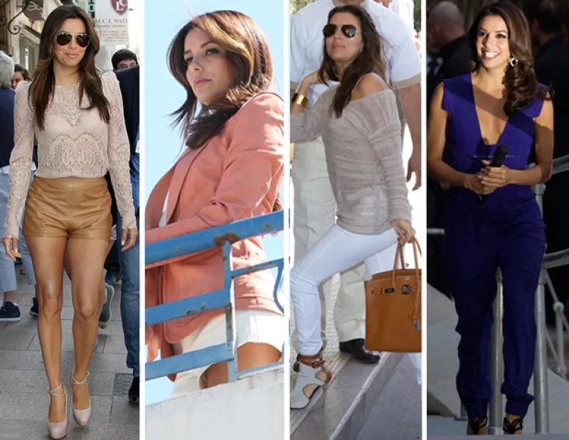 La guapa actriz de raices mexicanas ha sorprendido con sus diferentes cambios de vestuario en el Festival de Cannes.