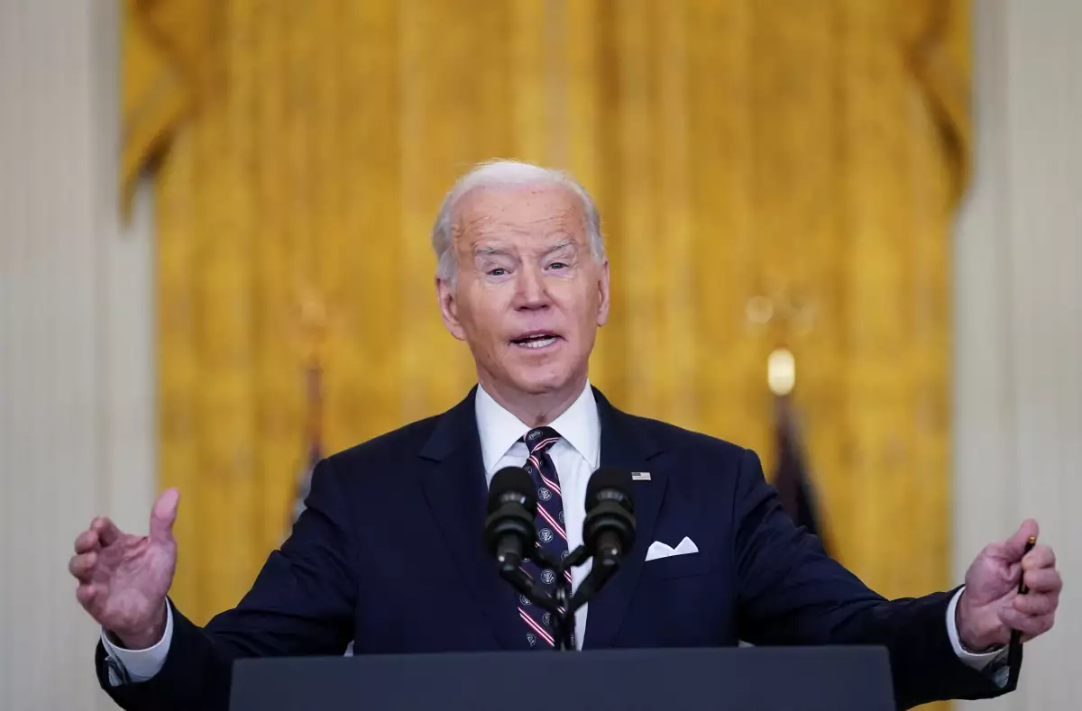 El presidente de Estados Unidos, Joe Biden, anuncia sanciones contra Rusia en la Casa Blanca.