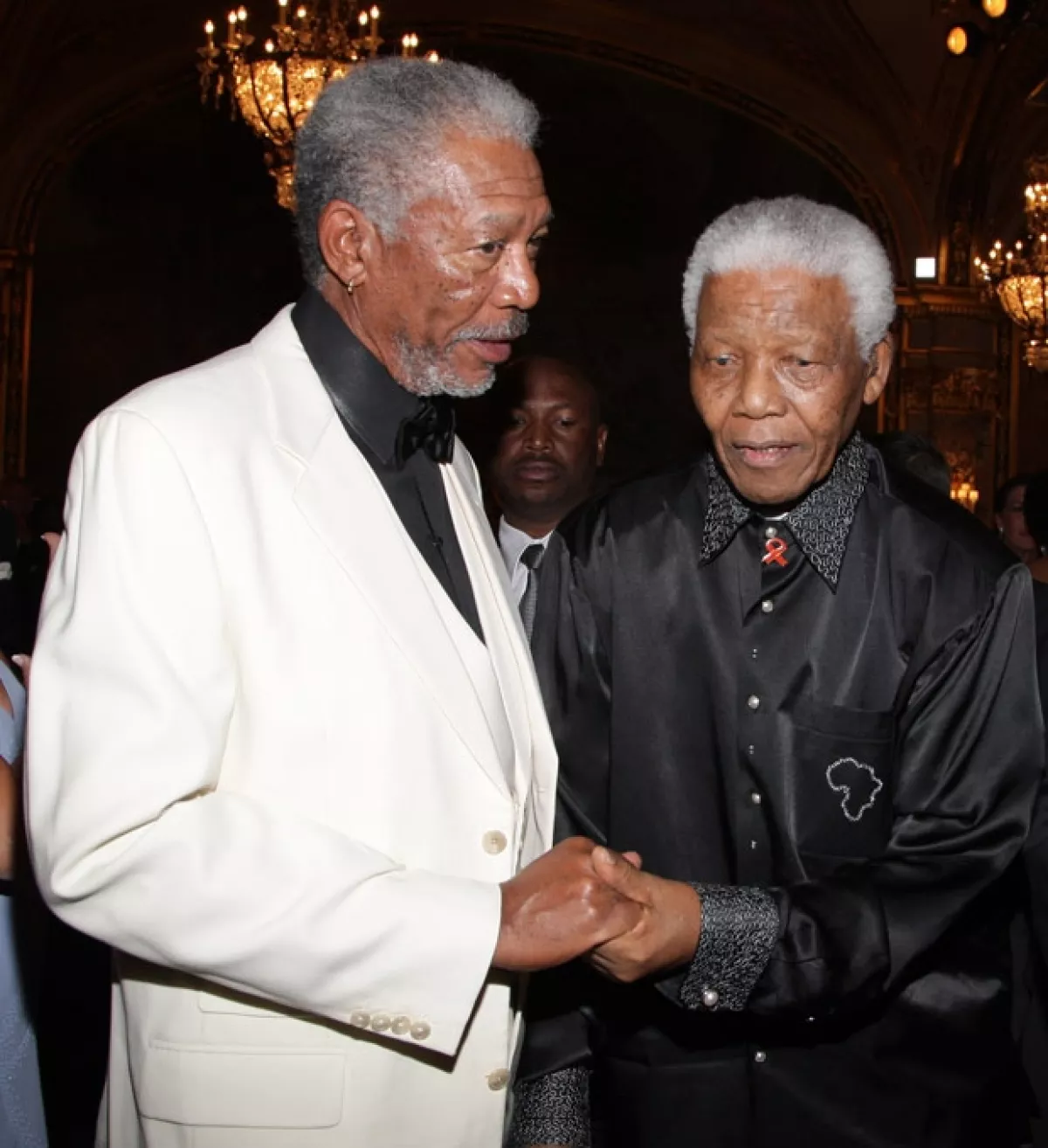 Morgan Freeman y su amigo en septiembre de 2007.