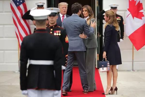 President Trump And First Lady Welcome Canadian Prime Minister Justin Trudeau And His Wife Gregoire To The White House