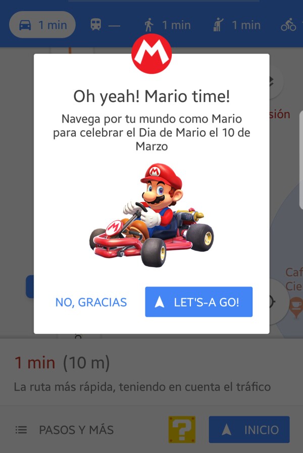 Mario Bros en Google Maps