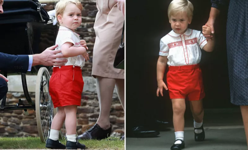 Al parecer las tradiciones continúan presentes dentro de la familia real, pues ayer en el bautizo de la princesa Charlotte, su hermano mayor usó casi el mismo look que su padre, el príncipe William.