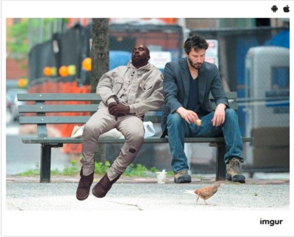 El esposo de Kim al lado de Keanu Reeves.