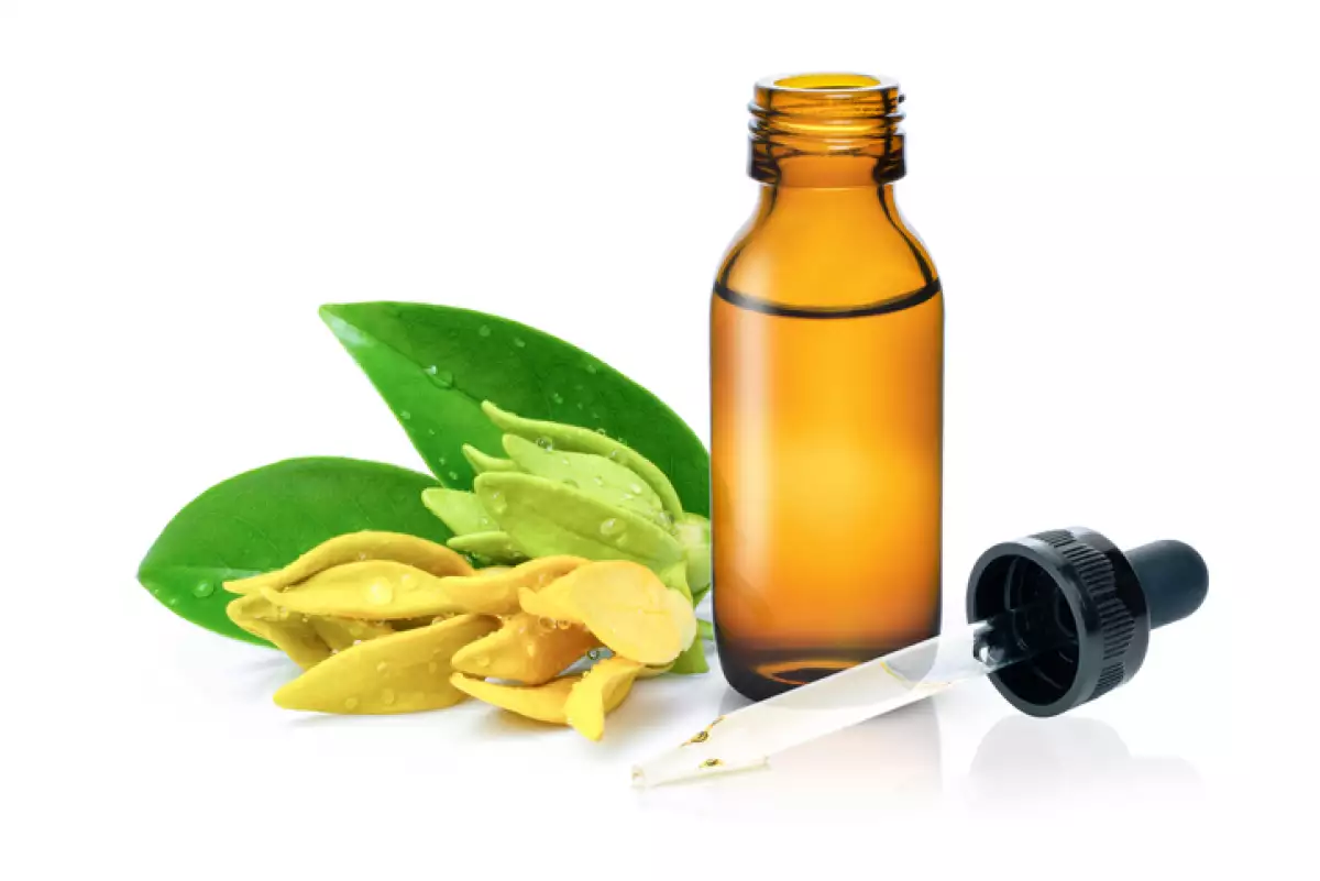Ylang ylang aceite esencial, natural y bueno para reducir el estrés.