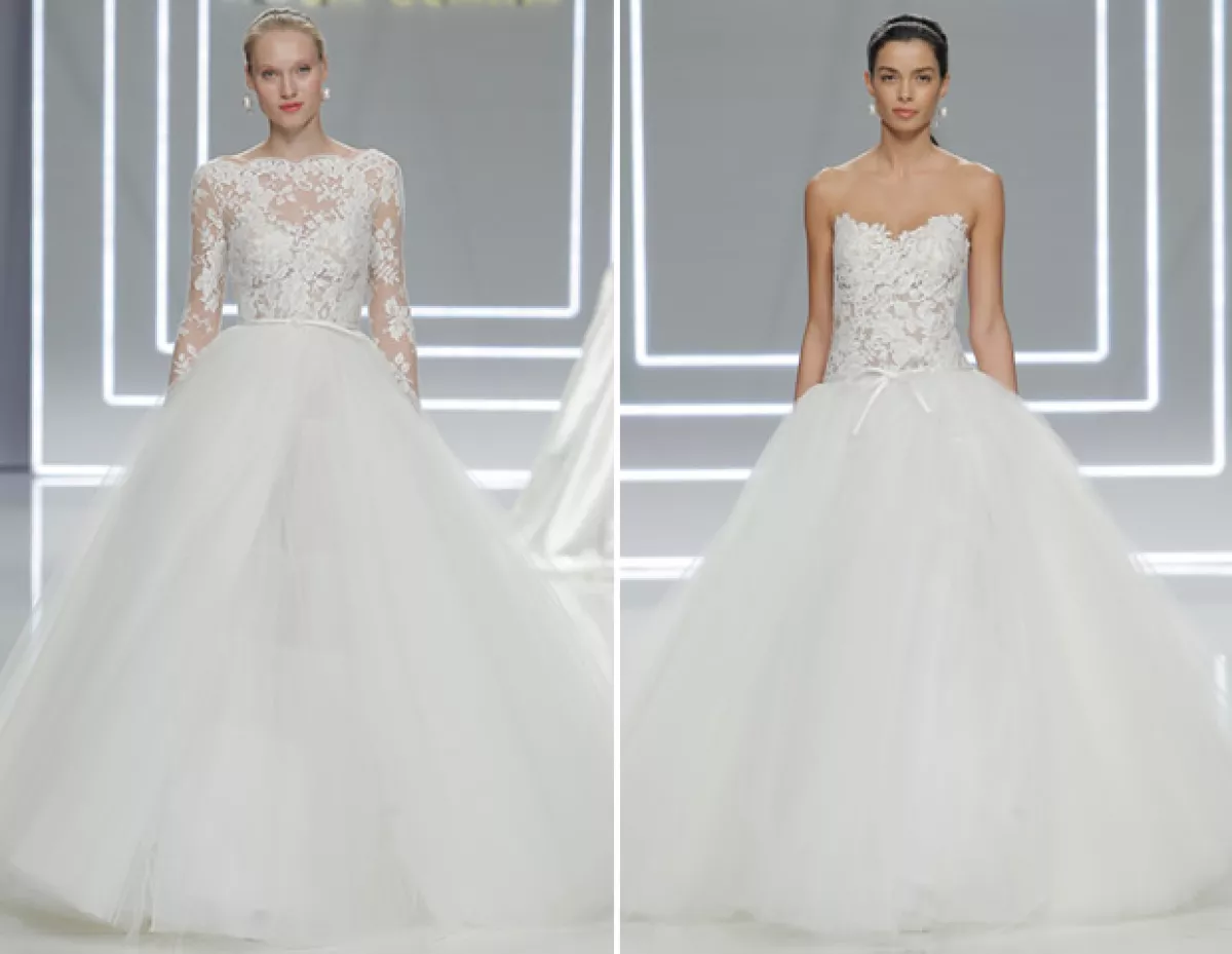 Rosa Clará enamoró a los asistentes con vestidos con ilusión de bodices.