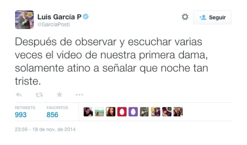 El comentarista deportivo, Luis García, se mostró decepcionado de la situación.