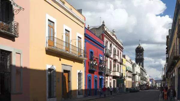Street in Puebla in Mexico