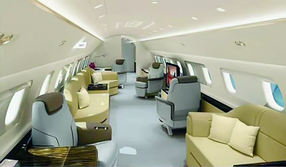 Éstos son los interiores estándar que ofrece la compañía Embraer, pero Jorge Vergara dio sus propias especificaciones.