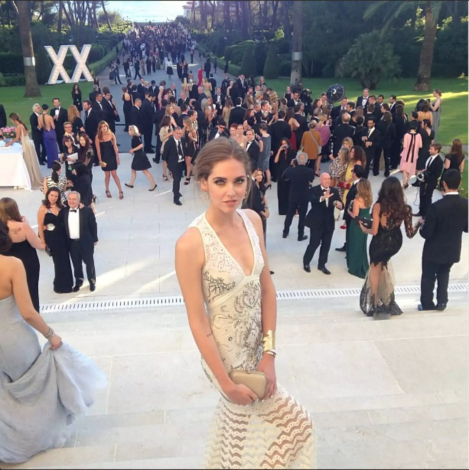 Chiara vistió un diseño de Cavalli.