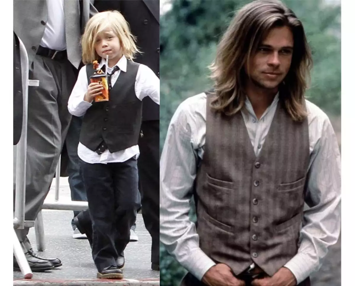 La hija de Angelina Jolie y el protagonista de “Seven” se parece cada vez más a su papá no sólo en las facciones sino en la forma de vestir.