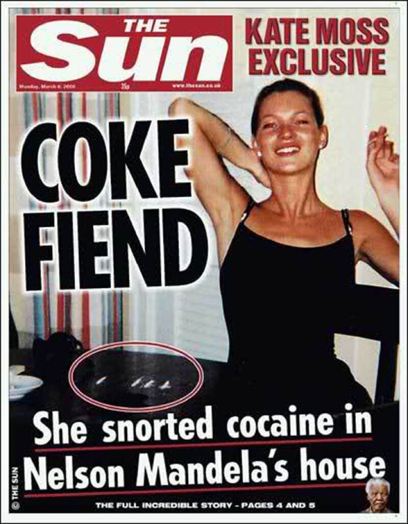 El diario The Sun dejó al descubierto la adicción de Kate Moss.