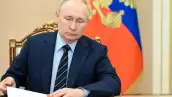 El presidente ruso, Vladimir Putin, preside una reunión con miembros del Consejo de Seguridad, a través de un enlace de vídeo en Moscú, Rusia, el 14 de julio de 2023.