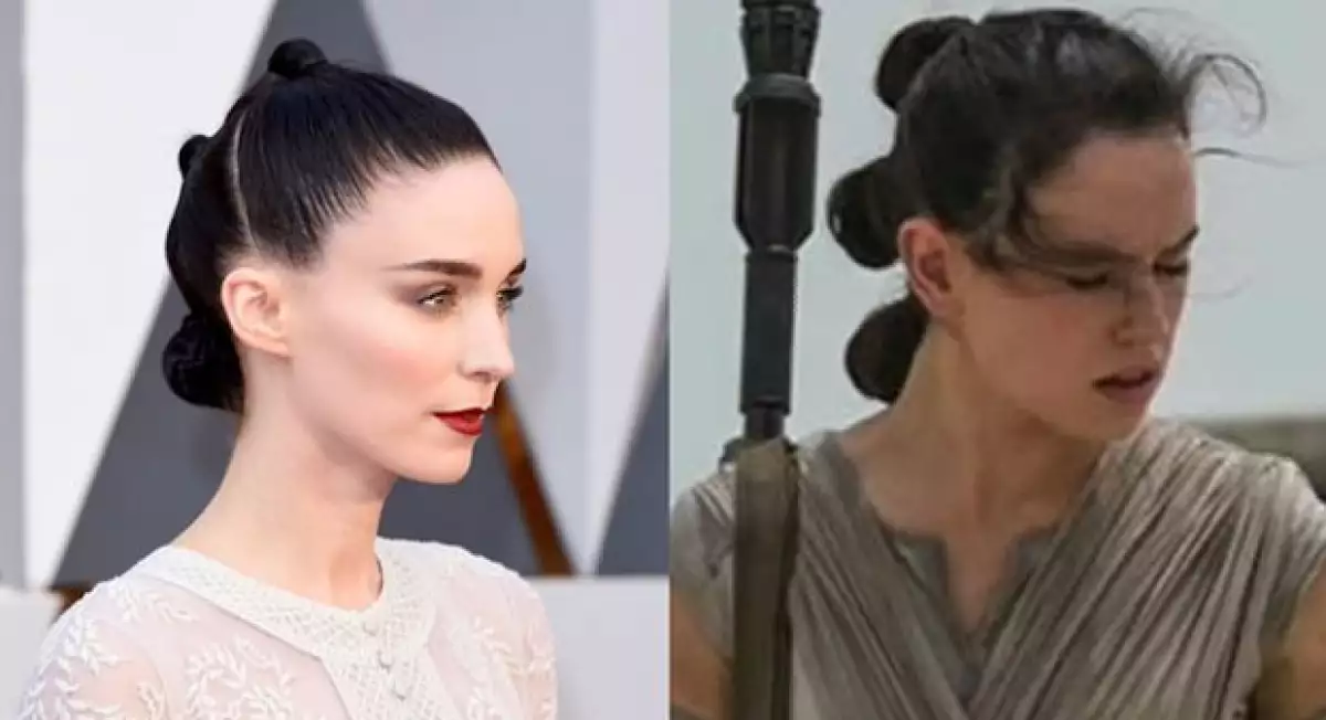 Varios compararon el peinado de Rooney Mara con el del personaje Rey, de Star Wars.