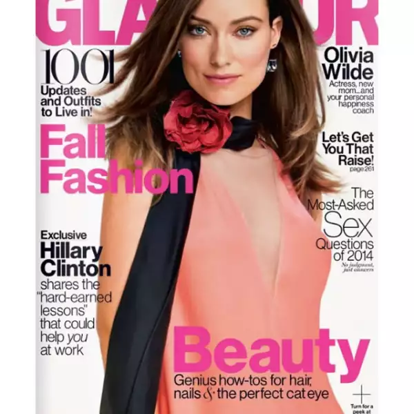 La portada de Glamour protagonizada por Olivia Wilde es romántica y femenina.