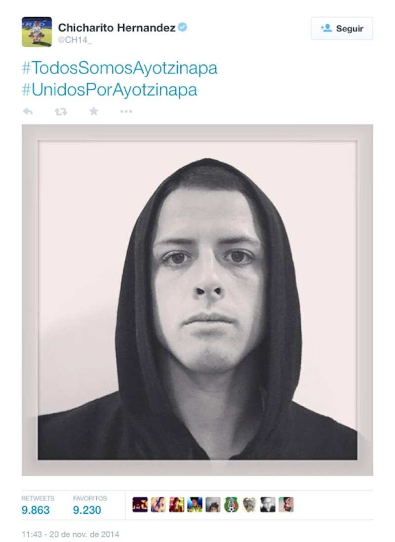 El futbolista desde lejos expresó su apoyo a la causa.
