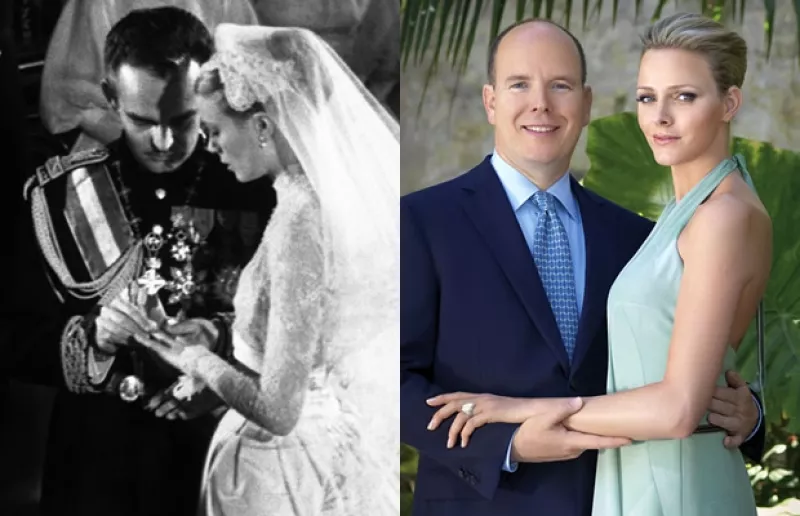 A cinco días de la boda del príncipe Alberto con Charlene Wittstock, hacemos un repaso de las similitudes y diferencias de su boda y la de su papá, el príncipe Rainiero, y la actriz Grace Kelly.