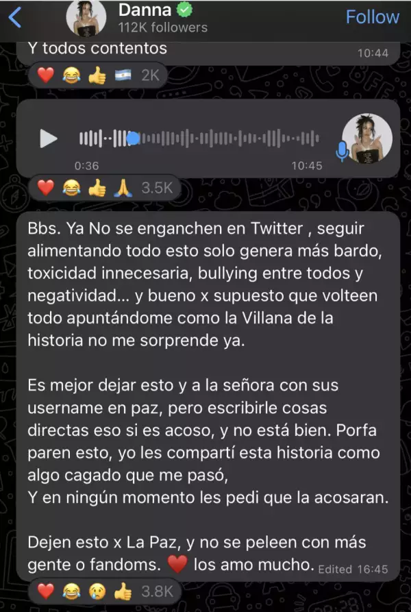 Una cronología de la pelea de Danna vs @danna en X