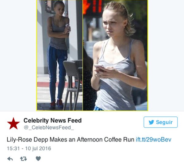 Just Jared también compartió fotos de la delgadez de la modelo.