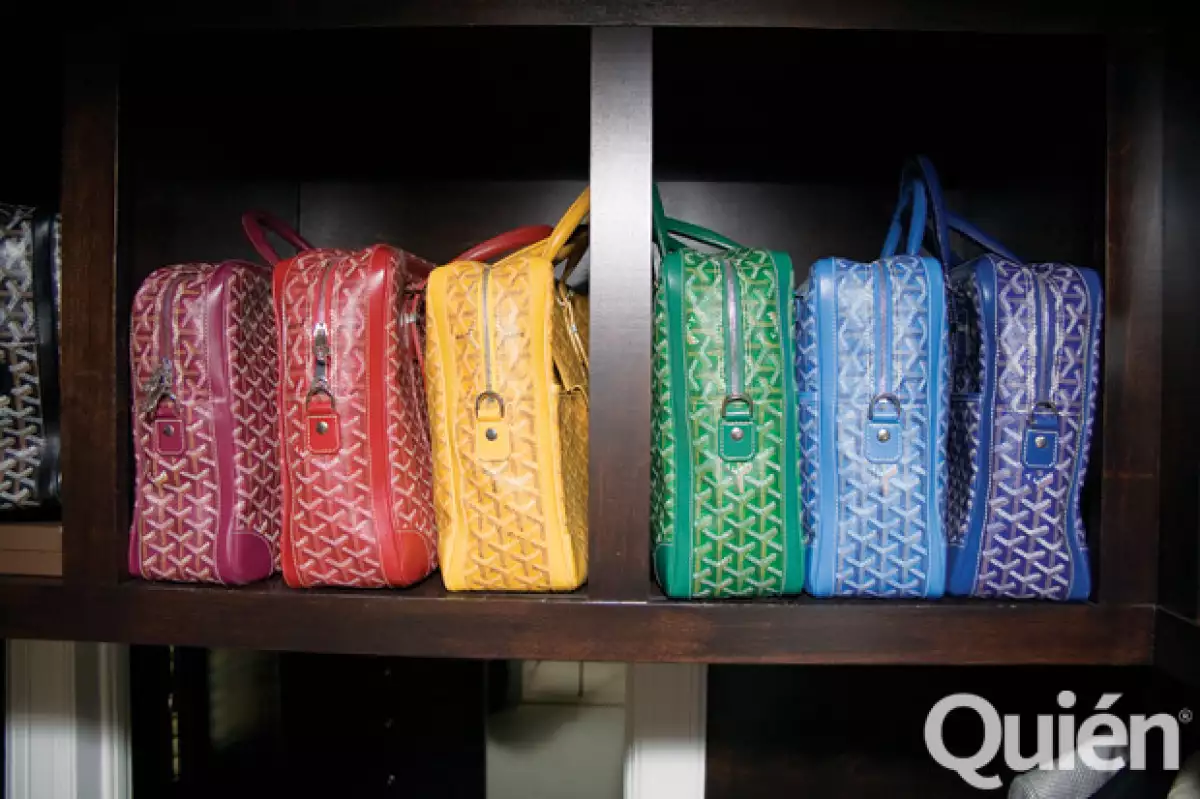 Algo que amaba Christian era su colección de portafolios de Goyard en varios colores.