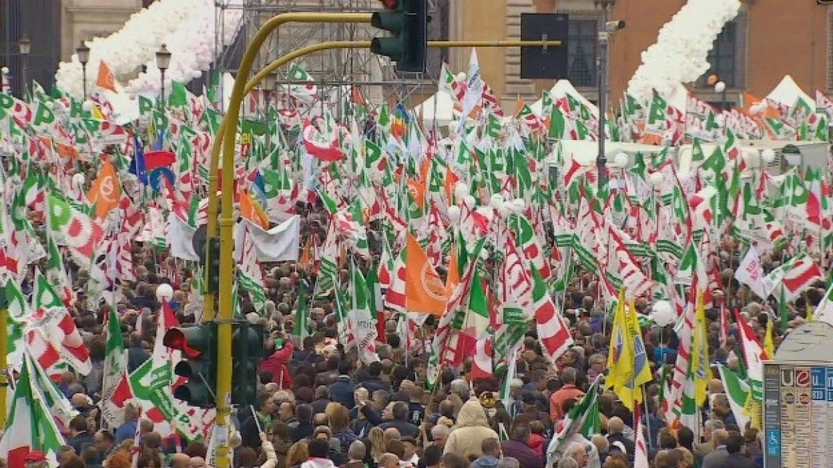 manifestancion en italia